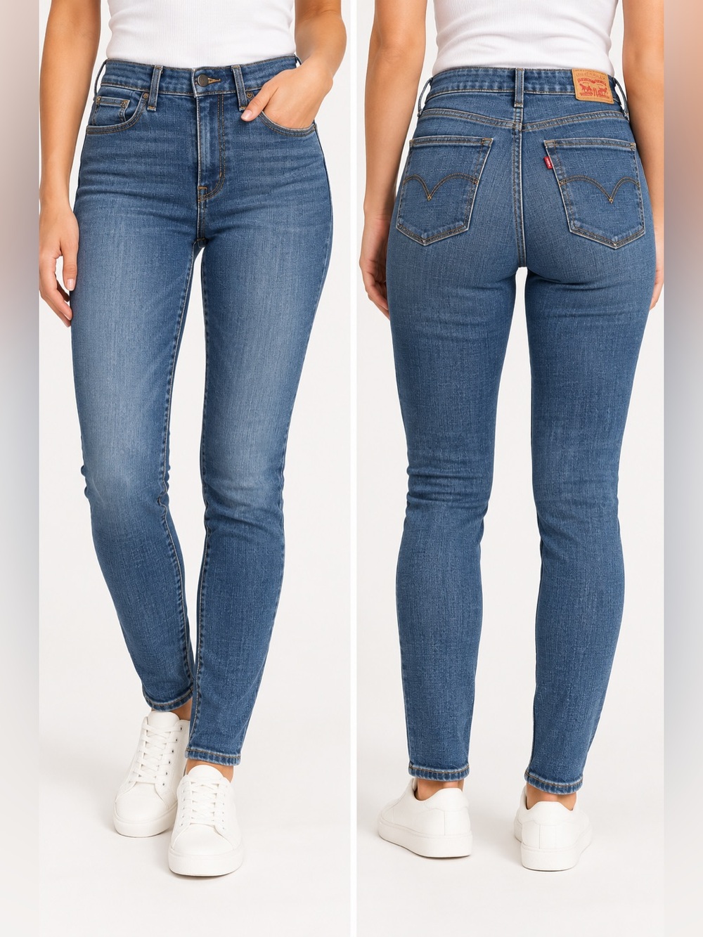Levis 721 High Rise Skinny Jeans Medium Wash Womens Size 27x30 Blue